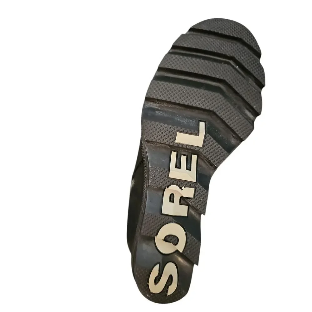 Sorel Women's Joan of Arctic Wedge III Zip Bootie 8.5 ankle boots black leather